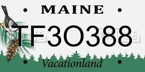 TF3O388 Maine License Plate