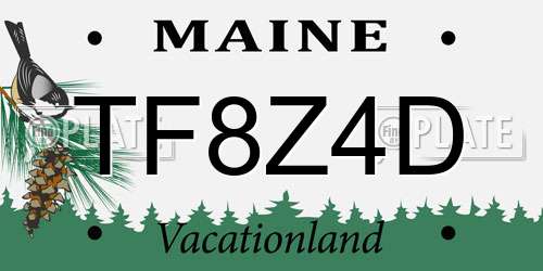 TF8Z4D Maine License Plate