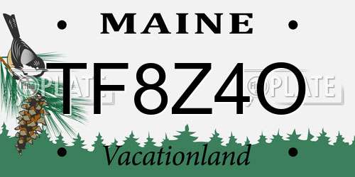 TF8Z4O Maine License Plate