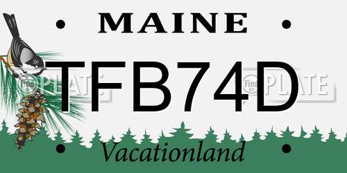 TFB74D Maine License Plate