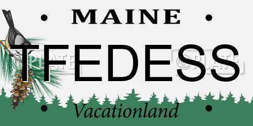 TFEDESS Maine License Plate