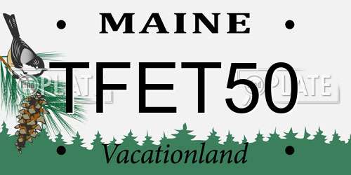 TFET50 Maine License Plate