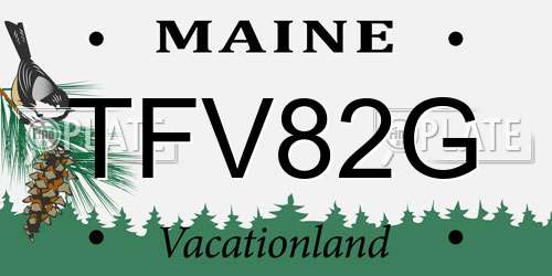 TFV82G Maine License Plate