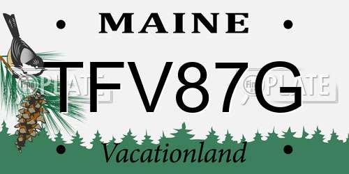 TFV87G Maine License Plate