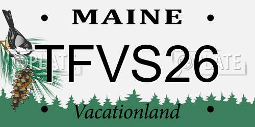 TFVS26 Maine License Plate