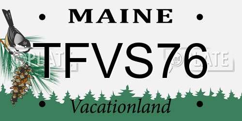 TFVS76 Maine License Plate