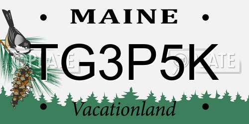 TG3P5K Maine License Plate