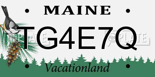 TG4E7Q Maine License Plate