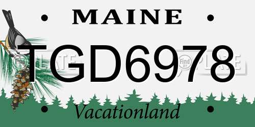 TGD6978 Maine License Plate