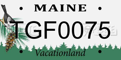 TGF0075 Maine License Plate