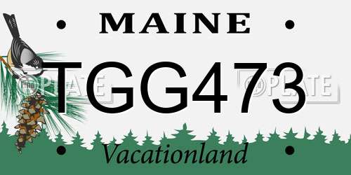 TGG473 Maine License Plate