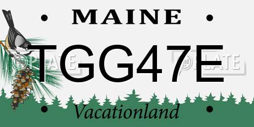 TGG47E Maine License Plate