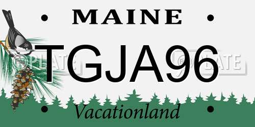 TGJA96 Maine License Plate