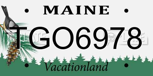 TGO6978 Maine License Plate