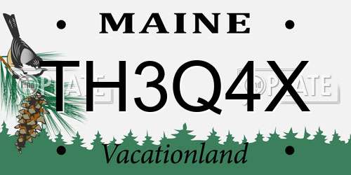 TH3Q4X Maine License Plate