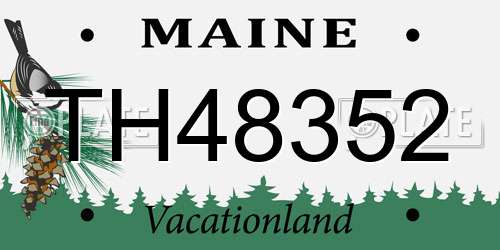TH48352 Maine License Plate