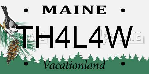 TH4L4W Maine License Plate
