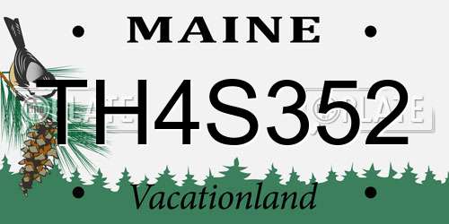 TH4S352 Maine License Plate