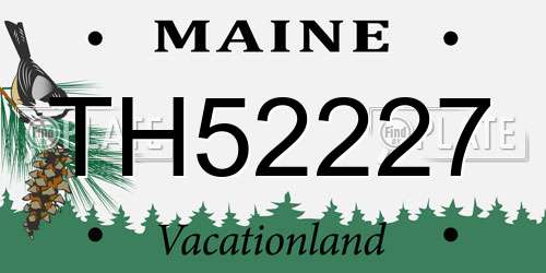 TH52227 Maine License Plate