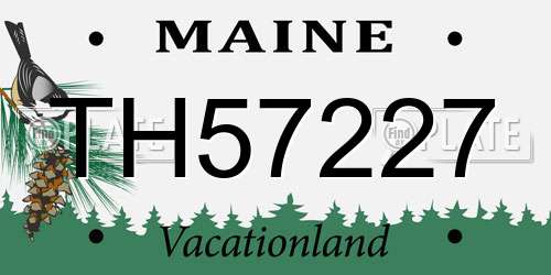TH57227 Maine License Plate