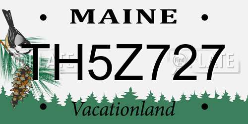 TH5Z727 Maine License Plate