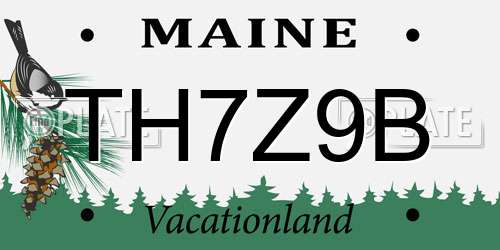 TH7Z9B Maine License Plate