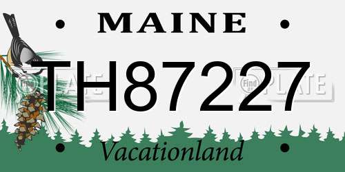 TH87227 Maine License Plate