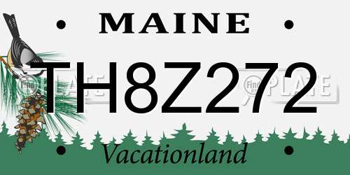 TH8Z272 Maine License Plate