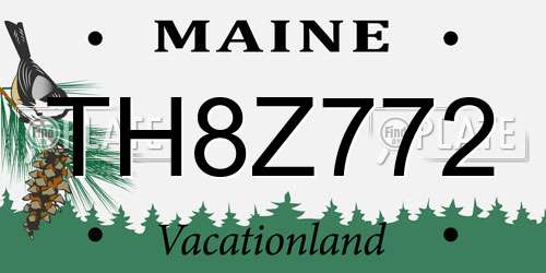 TH8Z772 Maine License Plate