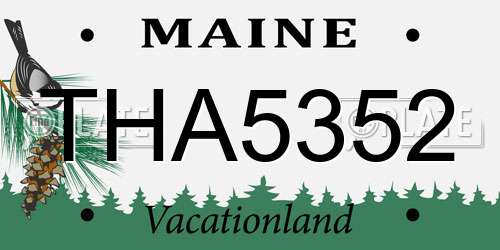 THA5352 Maine License Plate