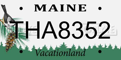 THA8352 Maine License Plate