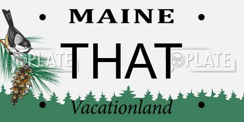 THAT Maine License Plate