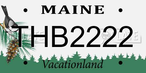 THB2222 Maine License Plate