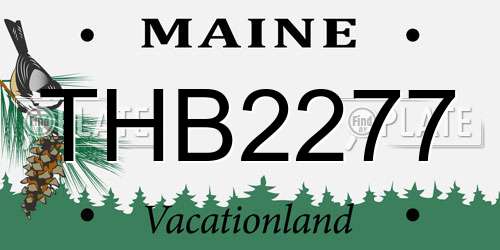 THB2277 Maine License Plate
