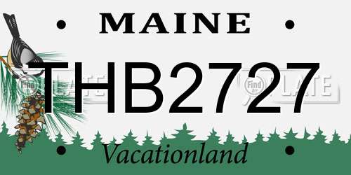THB2727 Maine License Plate
