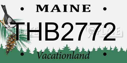 THB2772 Maine License Plate