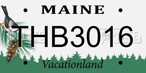THB3016 Maine License Plate