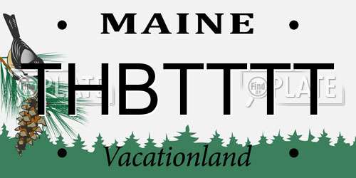 THBTTTT Maine License Plate