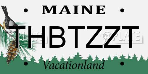 THBTZZT Maine License Plate