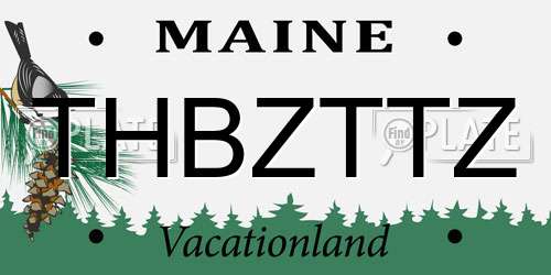 THBZTTZ Maine License Plate