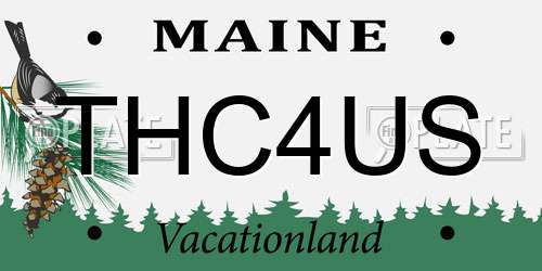 THC4US Maine License Plate