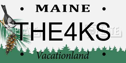 THE4KS Maine License Plate