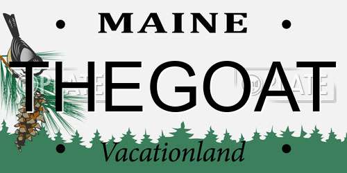 THEGOAT Maine License Plate