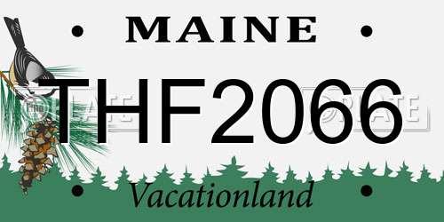 THF2066 Maine License Plate