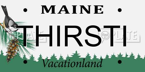 THIRSTI Maine License Plate