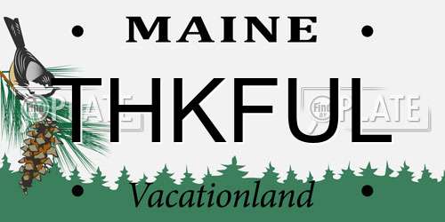 THKFUL Maine License Plate