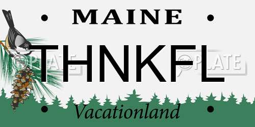 THNKFL Maine License Plate