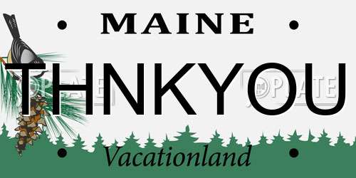 THNKYOU Maine License Plate