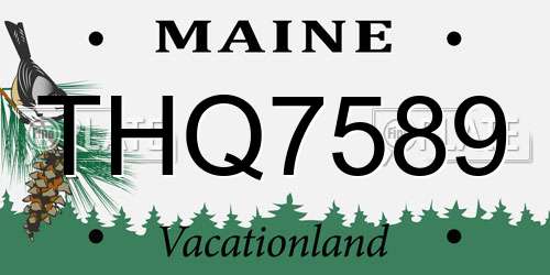 THQ7589 Maine License Plate
