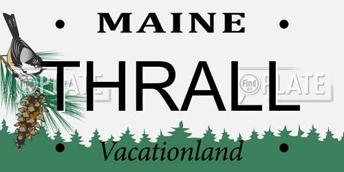 THRALL Maine License Plate
